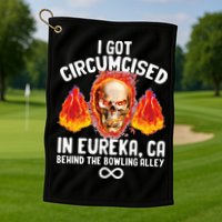 Circumcised Bowling Oddly Specific Humor Weird Funny Meme Golf Towel