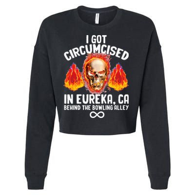 Circumcised Bowling Oddly Specific Humor Weird Funny Meme Cropped Pullover Crew