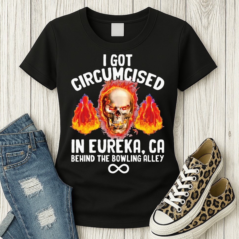Circumcised Bowling Oddly Specific Humor Weird Funny Meme Womens T-Shirt