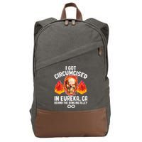 Circumcised Bowling Oddly Specific Humor Weird Funny Meme Cotton Canvas Backpack