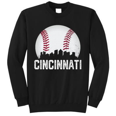 Cincinnati Baseball Ohio Skyline City Vintage Style Sweatshirt