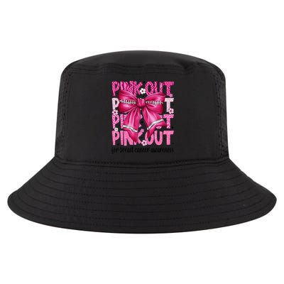 Coquette Bow Out Football Team Breast Cancer Awareness Cool Comfort Performance Bucket Hat