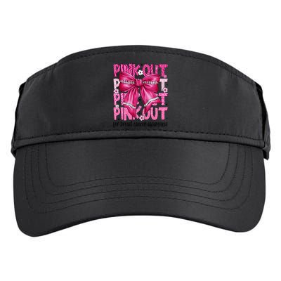 Coquette Bow Out Football Team Breast Cancer Awareness Adult Drive Performance Visor