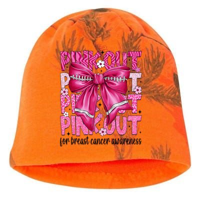 Coquette Bow Out Football Team Breast Cancer Awareness Kati - Camo Knit Beanie