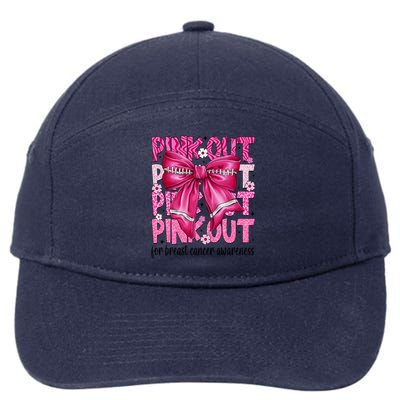 Coquette Bow Out Football Team Breast Cancer Awareness 7-Panel Snapback Hat