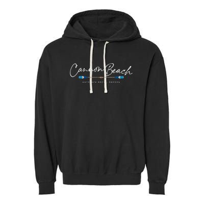 Cannon Beach Oregon Oars Garment-Dyed Fleece Hoodie