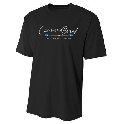 Cannon Beach Oregon Oars Performance Sprint T-Shirt