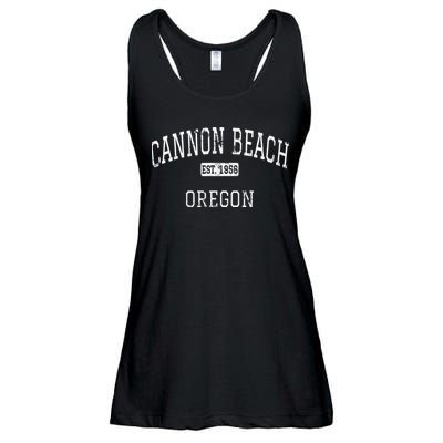 Cannon Beach Oregon Or Vintage Ladies Essential Flowy Tank