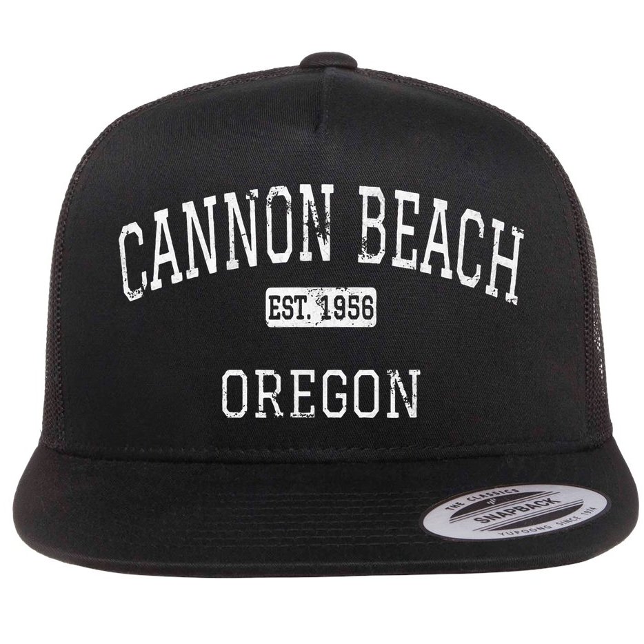 Cannon Beach Oregon Or Vintage Flat Bill Trucker Hat