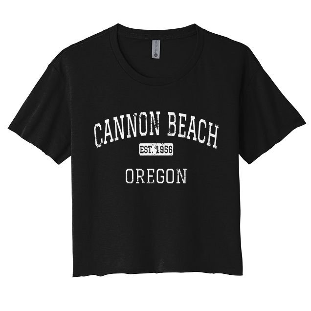 Cannon Beach Oregon Or Vintage Crop Top