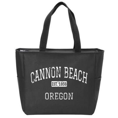 Cannon Beach Oregon Or Vintage Zip Tote Bag