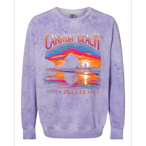 Cannon Beach Oregon Travel Summer Family Vacation Colorblast Crewneck Sweatshirt