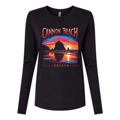 Cannon Beach Oregon Travel Summer Family Vacation Womens Cotton Relaxed Long Sleeve T-Shirt