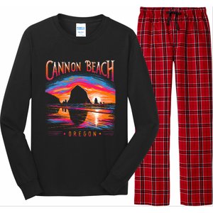 Cannon Beach Oregon Travel Summer Family Vacation Long Sleeve Pajama Set