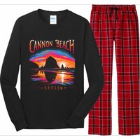 Cannon Beach Oregon Travel Summer Family Vacation Long Sleeve Pajama Set