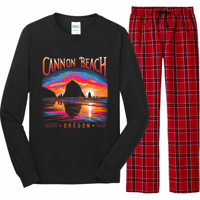 Cannon Beach Oregon Travel Summer Family Vacation Long Sleeve Pajama Set