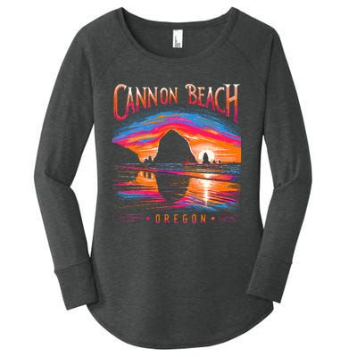 Cannon Beach Oregon Travel Summer Family Vacation Women's Perfect Tri Tunic Long Sleeve Shirt