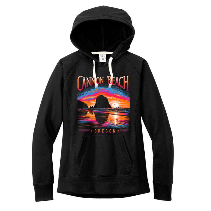 Cannon Beach Oregon Travel Summer Family Vacation Women's Fleece Hoodie