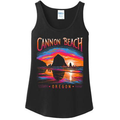 Cannon Beach Oregon Travel Summer Family Vacation Ladies Essential Tank