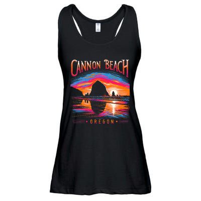 Cannon Beach Oregon Travel Summer Family Vacation Ladies Essential Flowy Tank