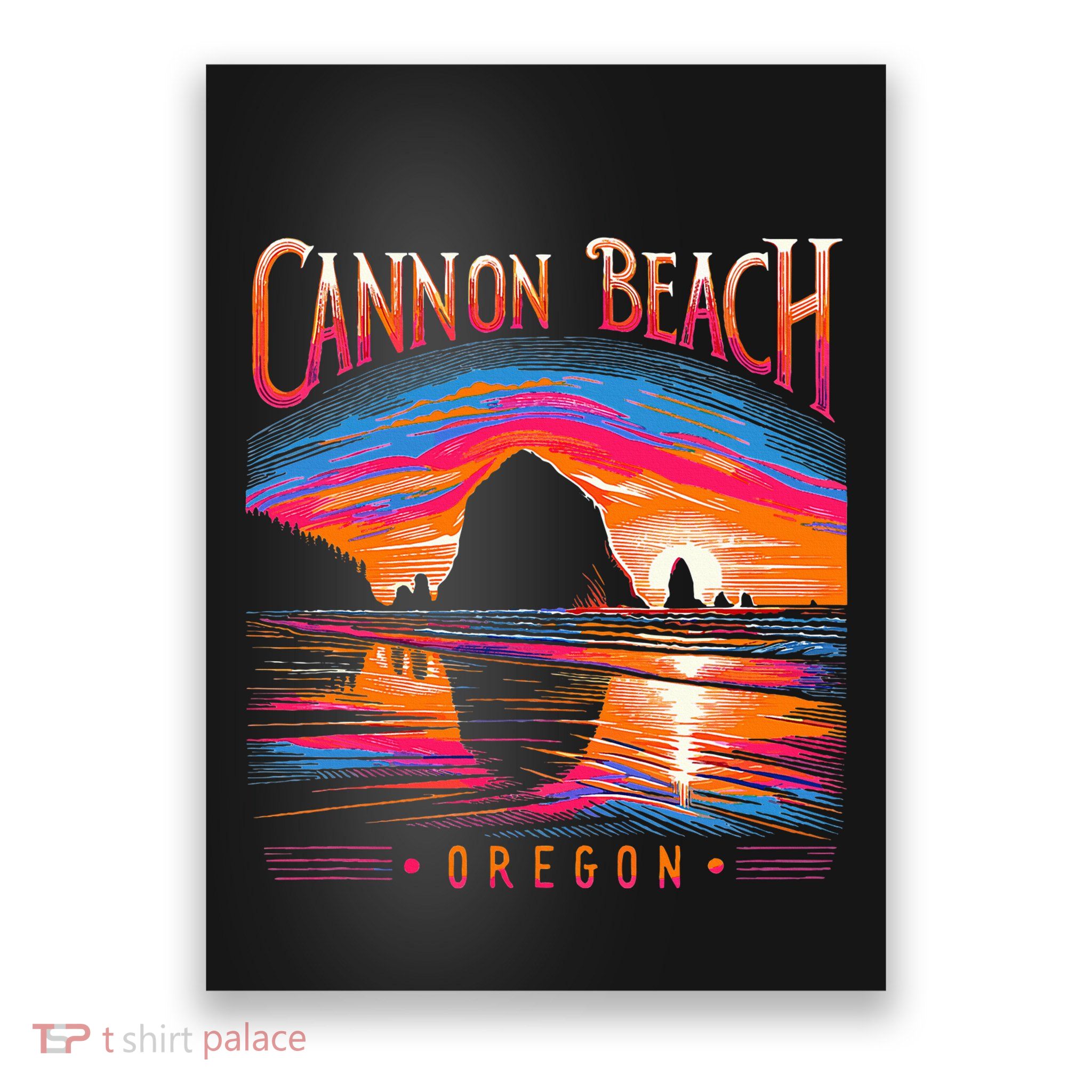 Cannon Beach Oregon Travel Summer Family Vacation Poster