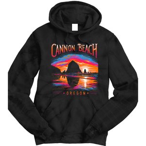 Cannon Beach Oregon Travel Summer Family Vacation Tie Dye Hoodie