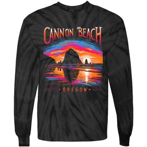 Cannon Beach Oregon Travel Summer Family Vacation Tie-Dye Long Sleeve Shirt