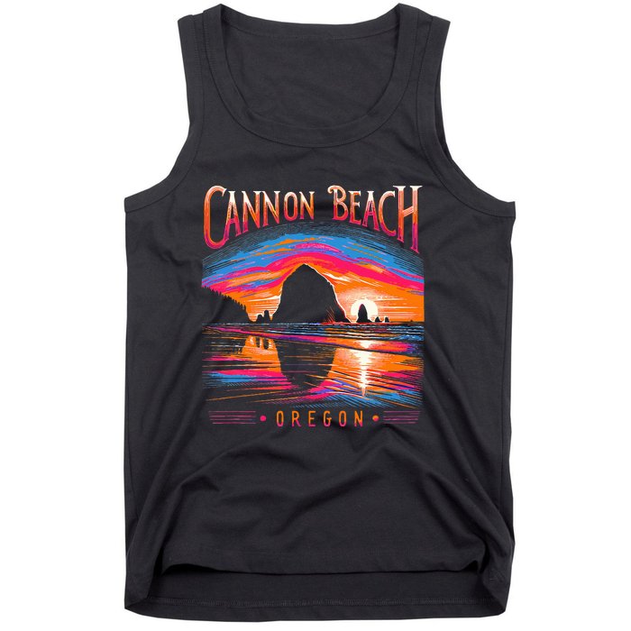 Cannon Beach Oregon Travel Summer Family Vacation Tank Top