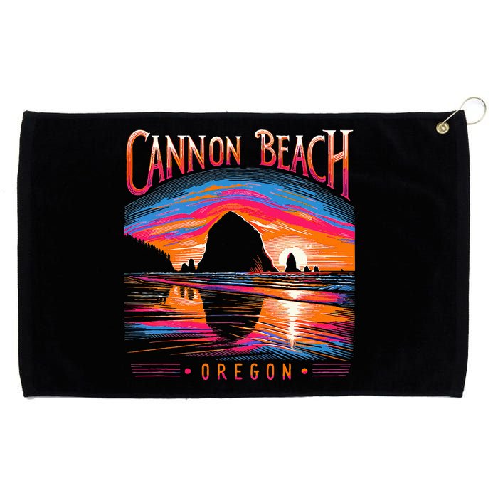 Cannon Beach Oregon Travel Summer Family Vacation Grommeted Golf Towel