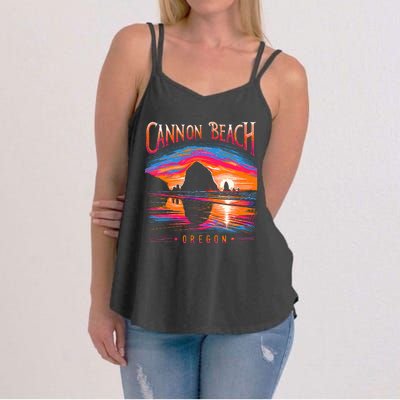 Cannon Beach Oregon Travel Summer Family Vacation Women's Strappy Tank