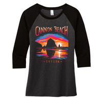 Cannon Beach Oregon Travel Summer Family Vacation Women's Tri-Blend 3/4-Sleeve Raglan Shirt