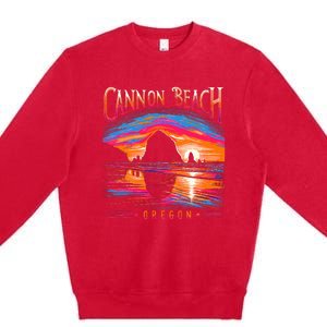 Cannon Beach Oregon Travel Summer Family Vacation Premium Crewneck Sweatshirt