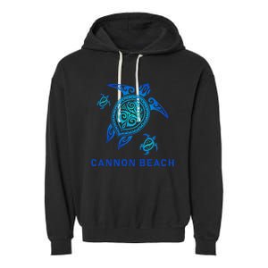 Cannon Beach Oregon Sea Blue Tribal Turtle Garment-Dyed Fleece Hoodie