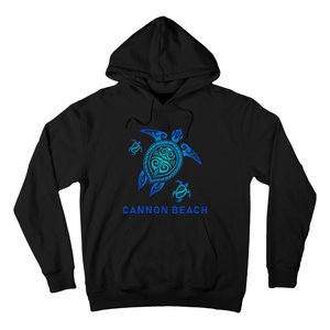 Cannon Beach Oregon Sea Blue Tribal Turtle Hoodie