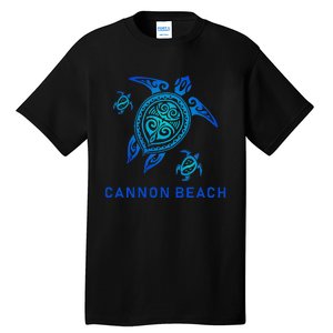 Cannon Beach Oregon Sea Blue Tribal Turtle Tall T-Shirt