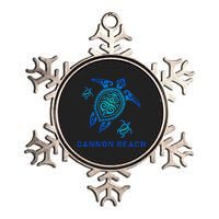 Cannon Beach Oregon Sea Blue Tribal Turtle Metallic Star Ornament