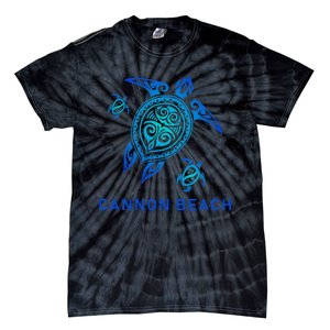 Cannon Beach Oregon Sea Blue Tribal Turtle Tie-Dye T-Shirt