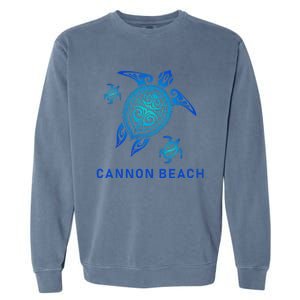 Cannon Beach Oregon Sea Blue Tribal Turtle Garment-Dyed Sweatshirt