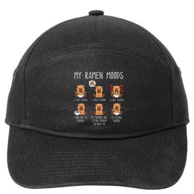 Capybara Bowl Of Ramen My Ramen Moods Funny Capibara 7-Panel Snapback Hat