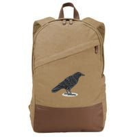 Crow Bird O White Surface Cotton Canvas Backpack