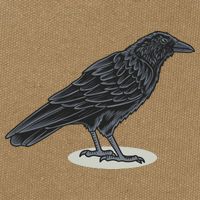 Crow Bird O White Surface Cotton Canvas Backpack