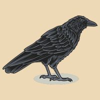Crow Bird O White Surface Bag