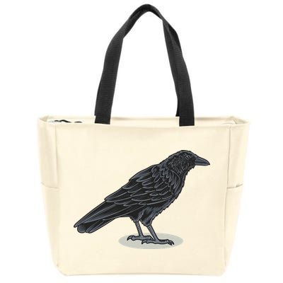 Crow Bird O White Surface Zip Tote Bag