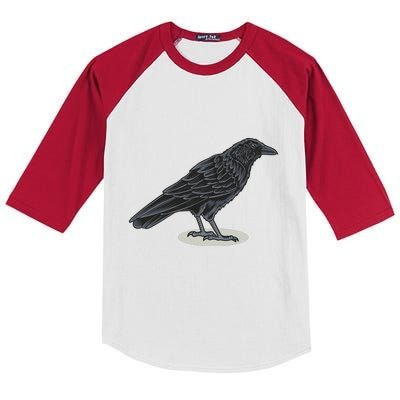 Crow Bird O White Surface Kids Colorblock Raglan Jersey