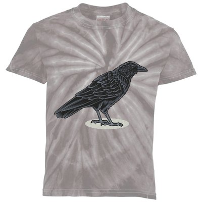 Crow Bird O White Surface Kids Tie-Dye T-Shirt