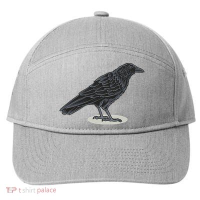 Crow Bird O White Surface 7-Panel Snapback Hat