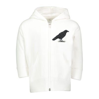 Crow Bird O White Surface Toddler Zip Fleece Hoodie