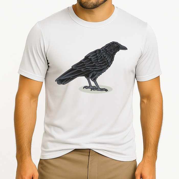Crow Bird O White Surface Cooling Performance Crew T-Shirt