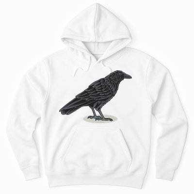 Crow Bird O White Surface Hoodie
