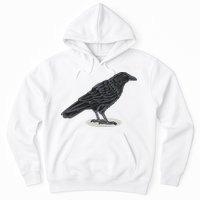 Crow Bird O White Surface Hoodie